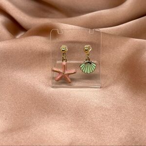 Starfish Seashell Gold Toned Earring